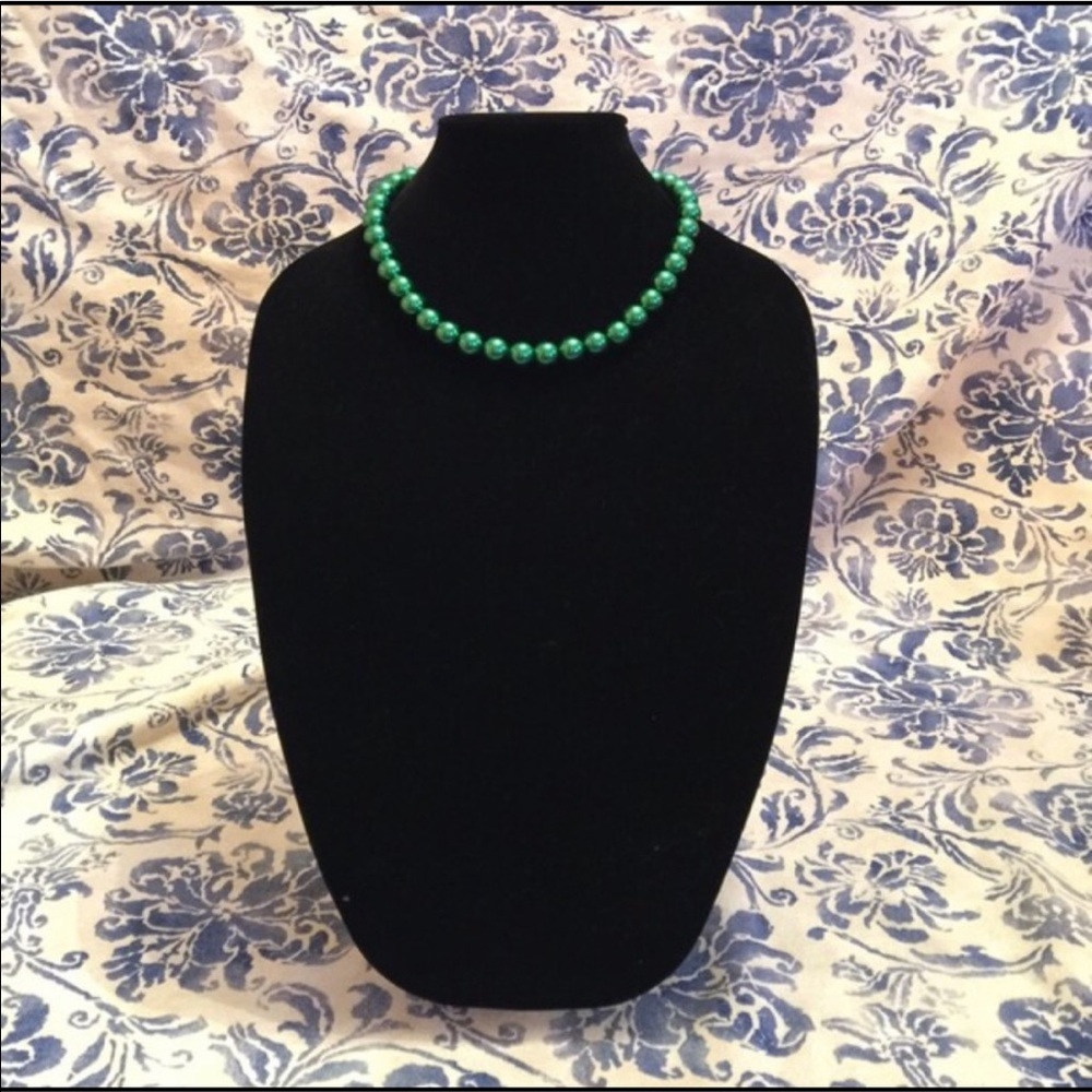 New Gorgeous Green Adjustable Length Faux Pearl Necklace